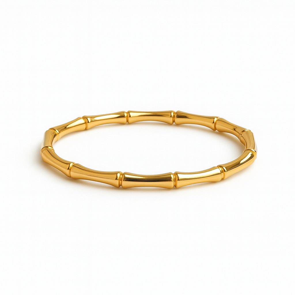 Bamboo Gleam Bangle – Gold Finish