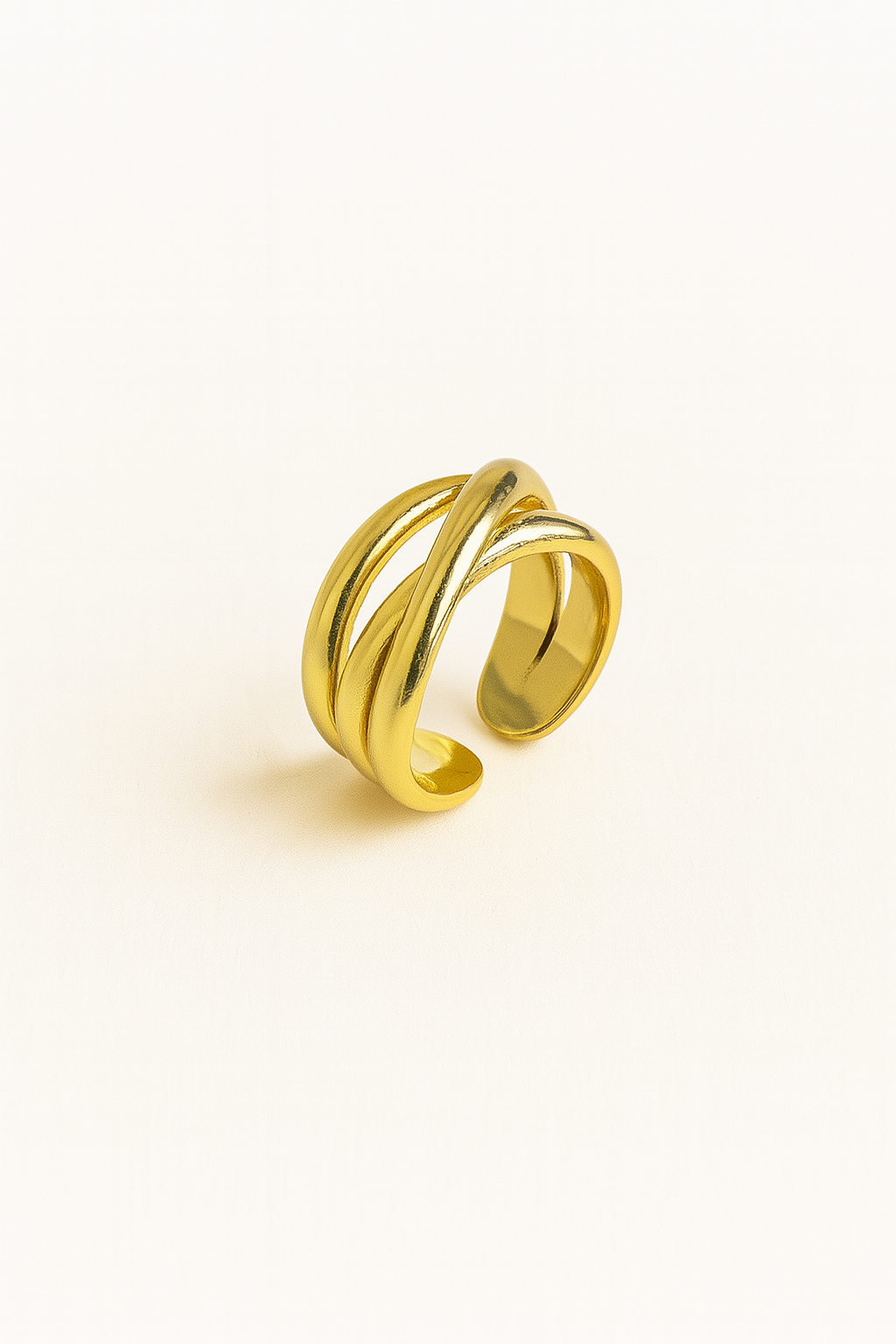 Golden Criss-Cross Band Ring
