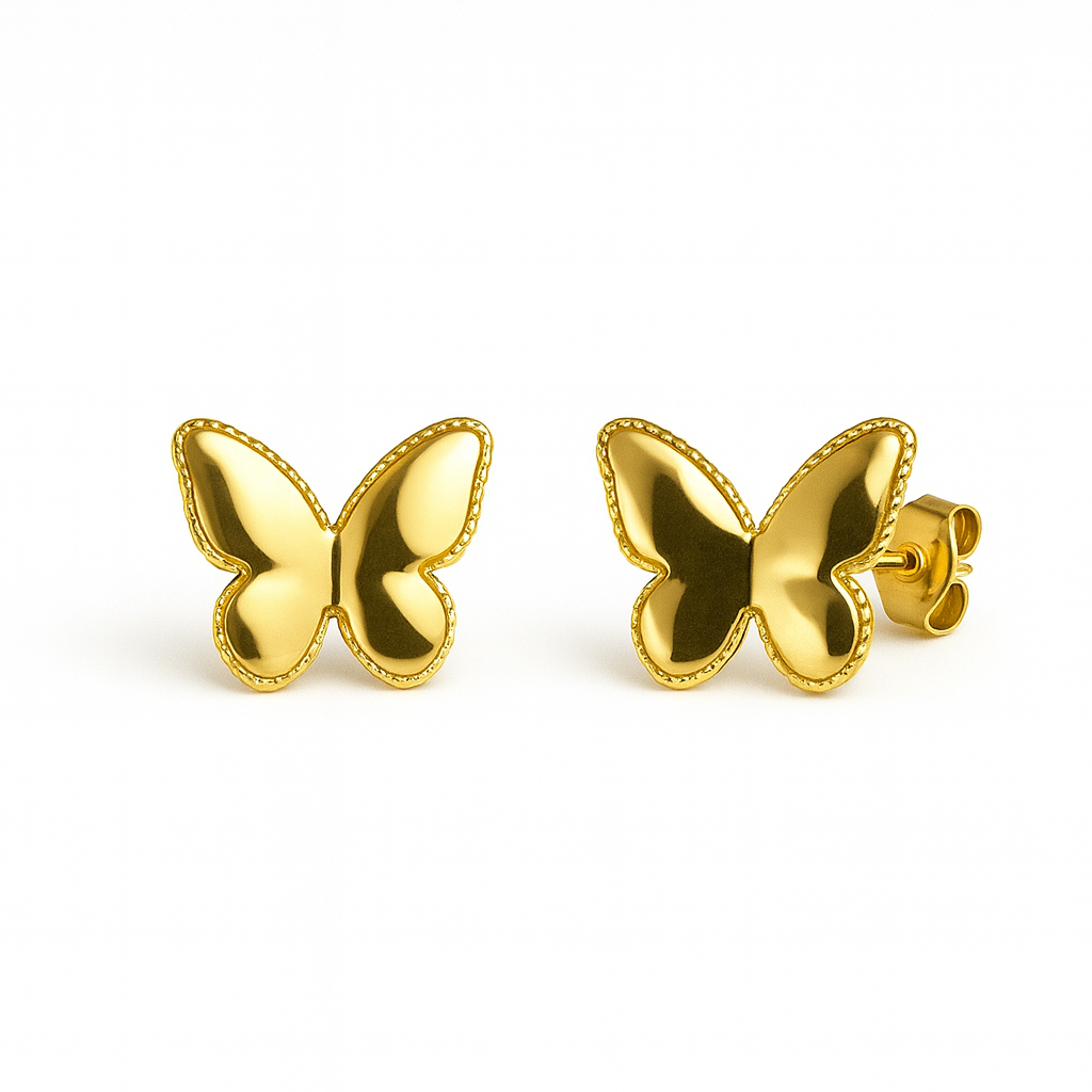 Papillon Butterfly Stud Earrings – Gold Finish