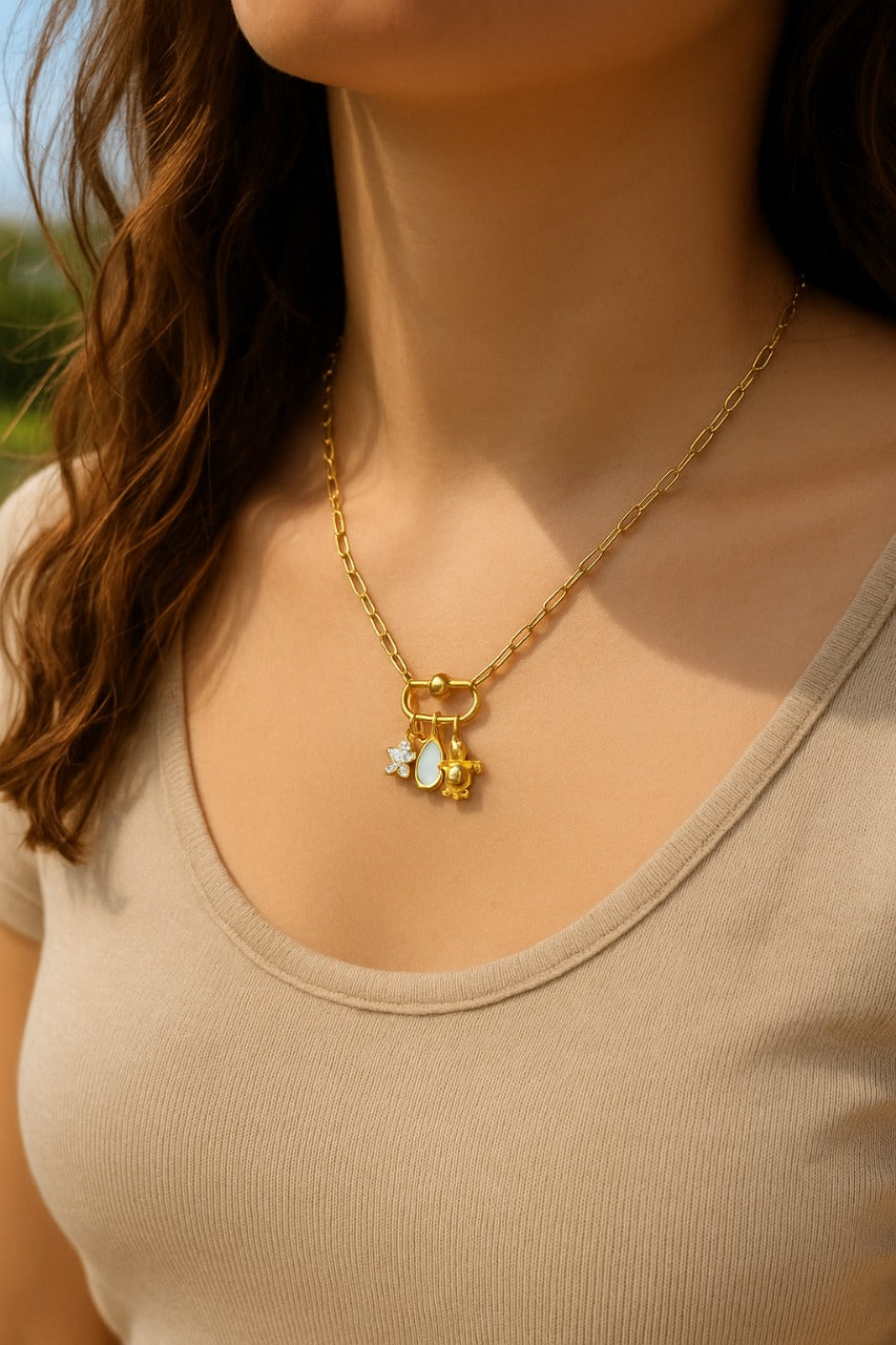 Golden Charm Pendant Necklace