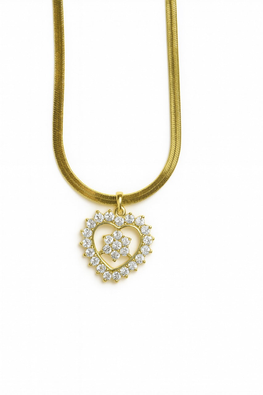 Radiant Heart Diamond Pendant Necklace