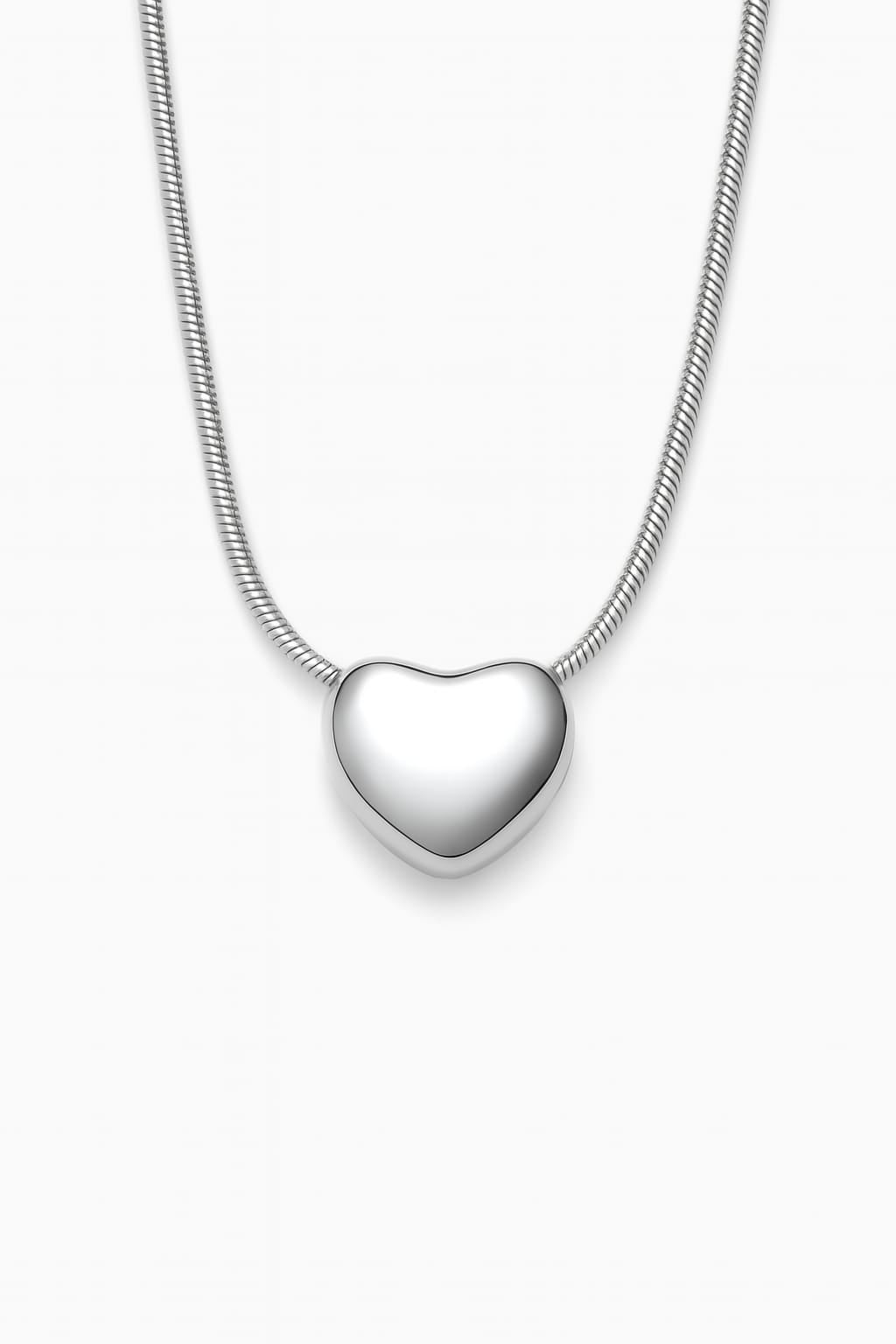 Classic Silver Heart Pendant Necklace