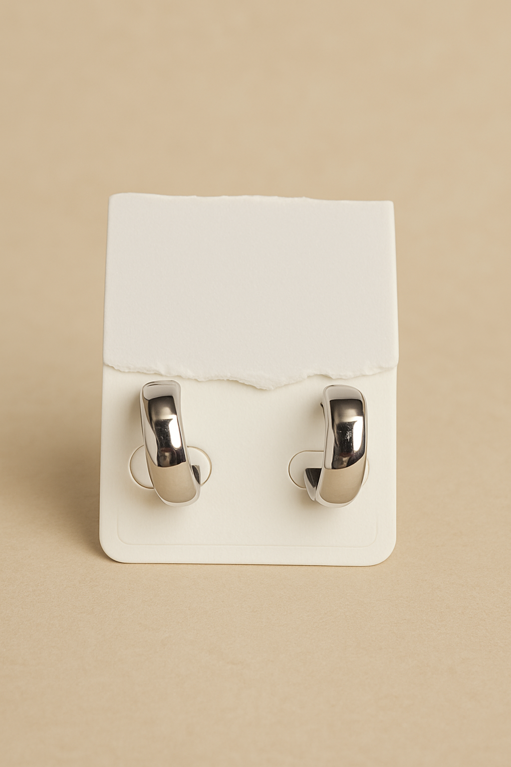 Classic Silver Chunky Hoop Earrings