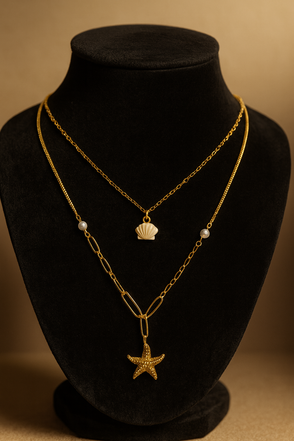 Ocean Charm Layered Necklace Set