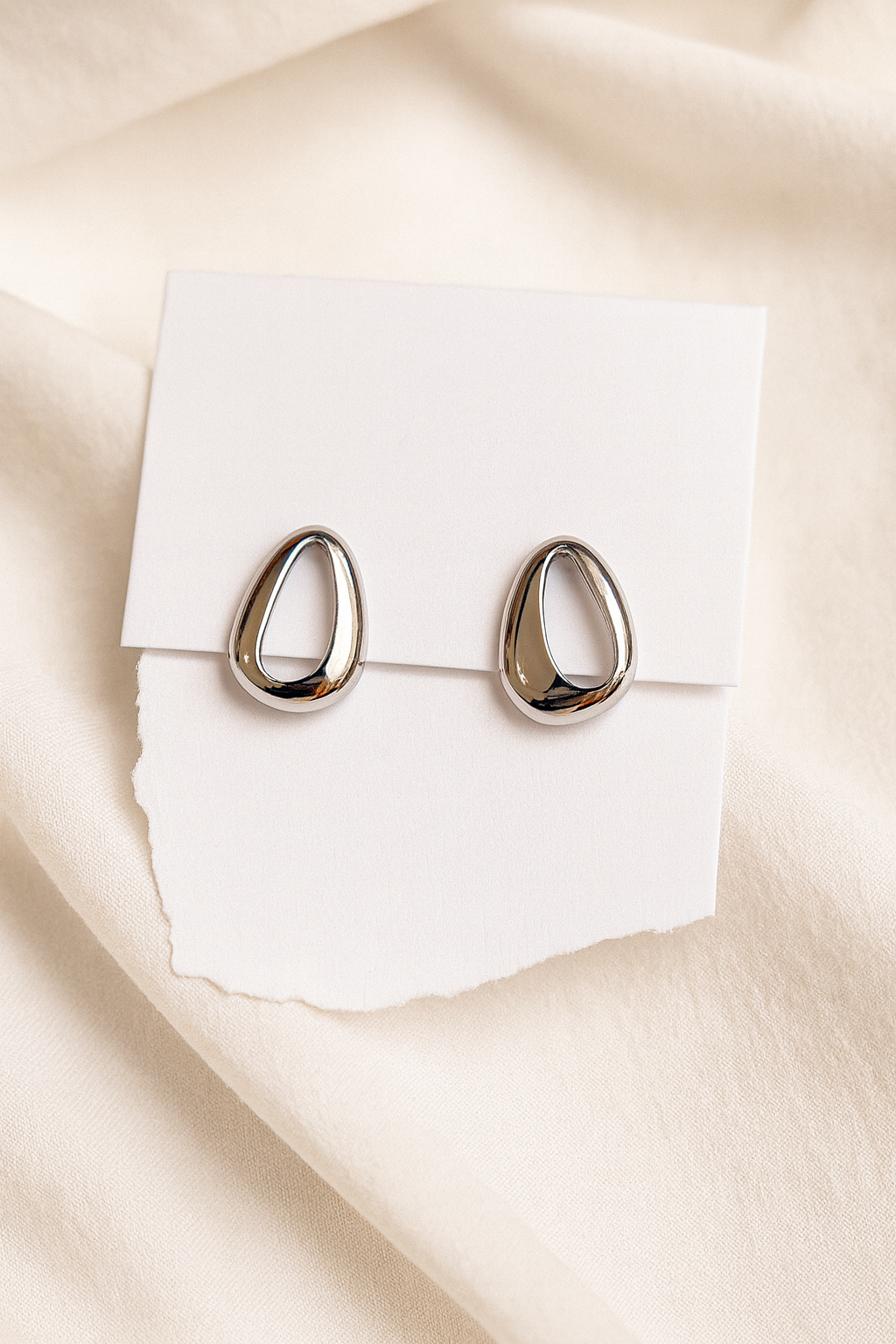 Silver Serenity Teardrop Studs