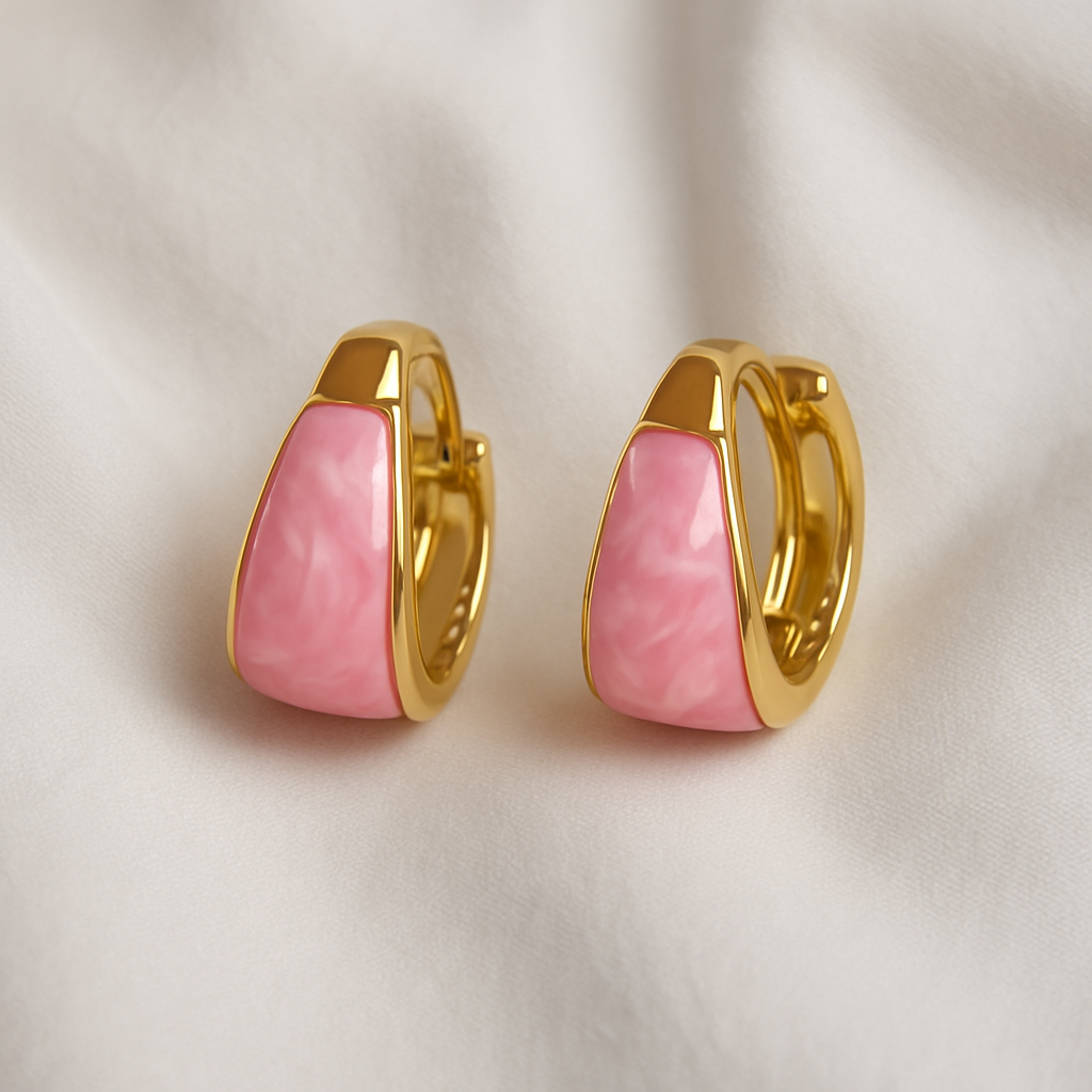 Blush Bloom Huggie Hoops