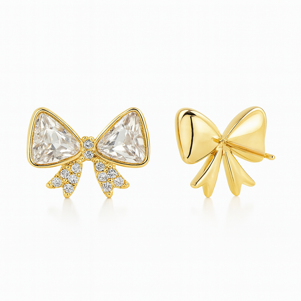 Crystal Bloom Bow Earrings