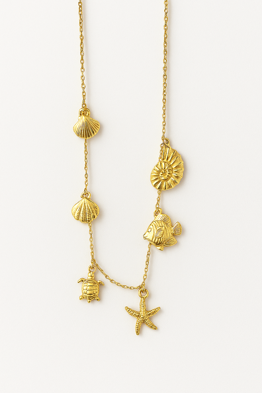 Seaside Treasures Multi‑Charm Necklace