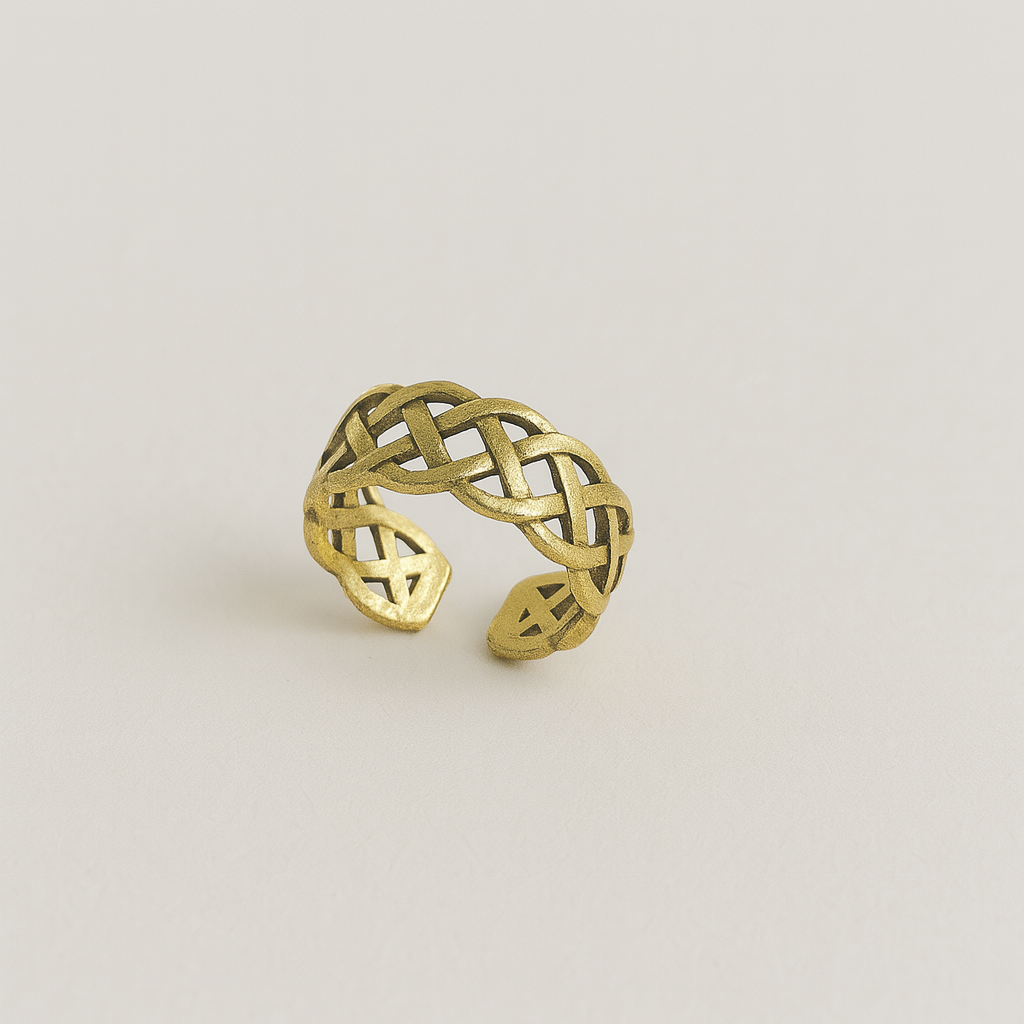 Golden Weave Ring – Matte Finish