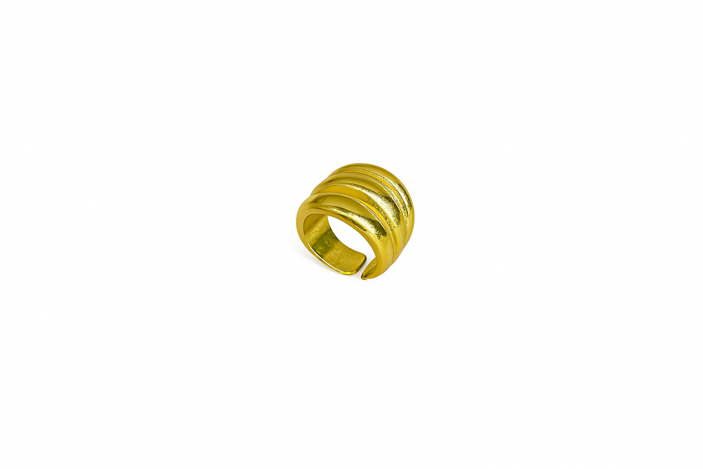 Ripple Dome Gold Ring