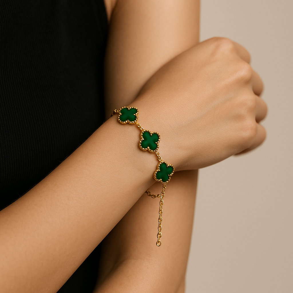 Verde Clover Bracelet (Green Inlay)