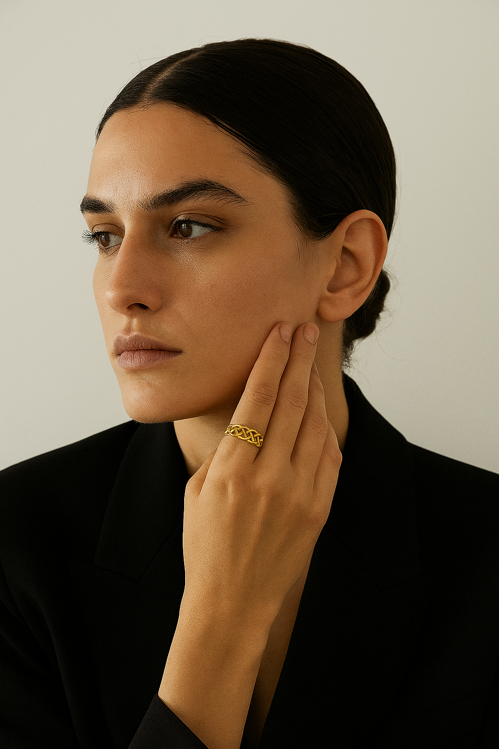 Golden Weave Ring – Matte Finish