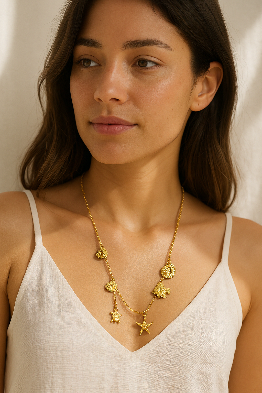 Seaside Treasures Multi‑Charm Necklace