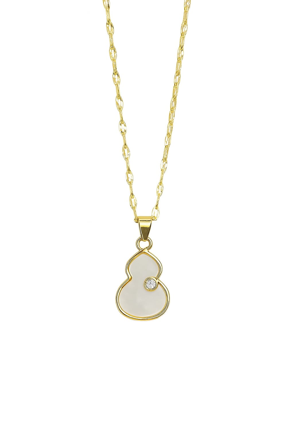 Golden Glow Gourd Pendant Necklace