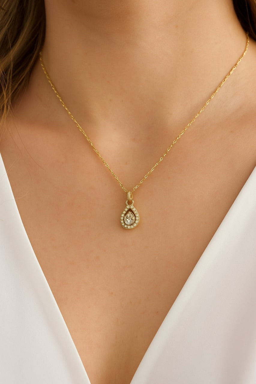 Radiant Teardrop Spark Necklace