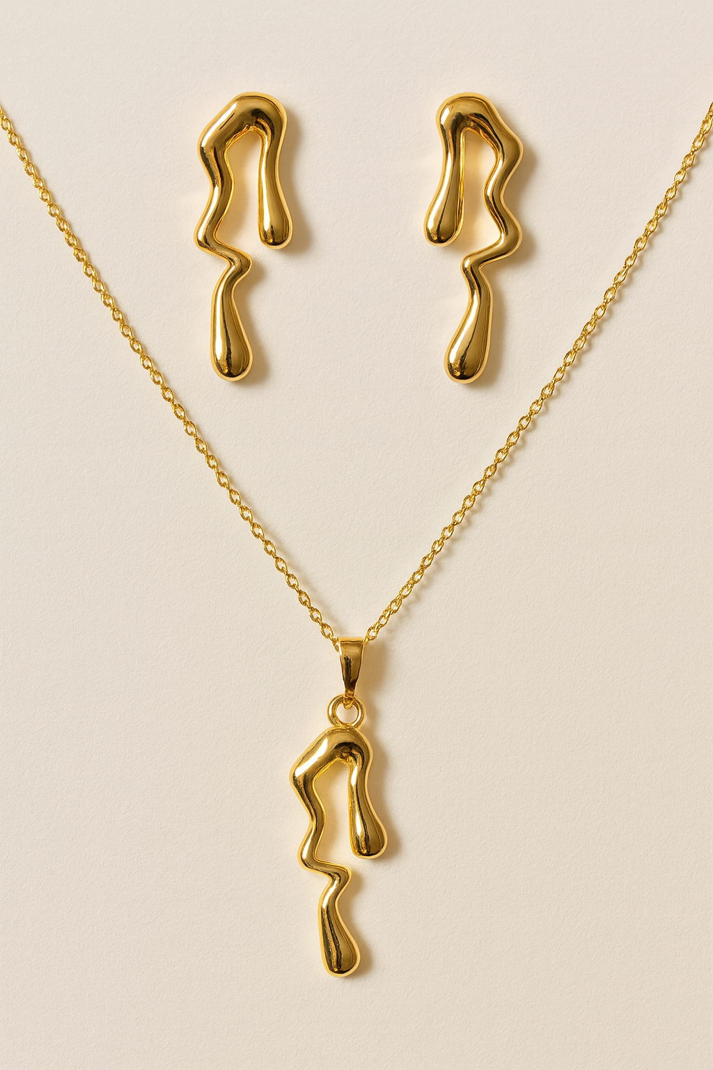 Molten Gold Flow Jewelry Set