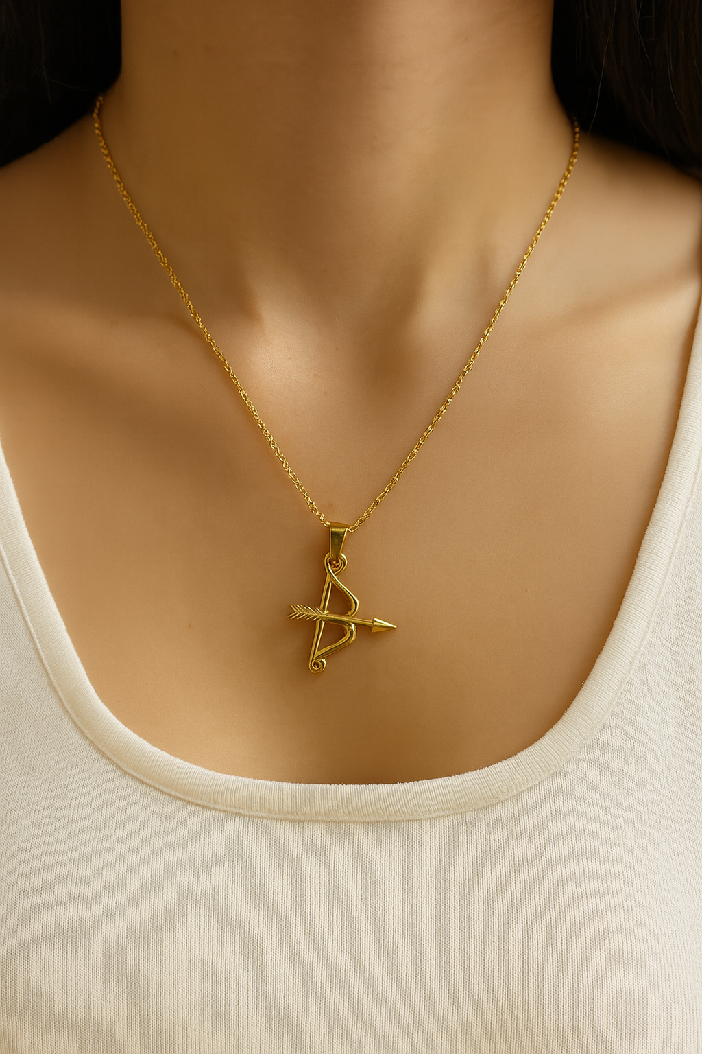 Golden Archer Charm Necklace