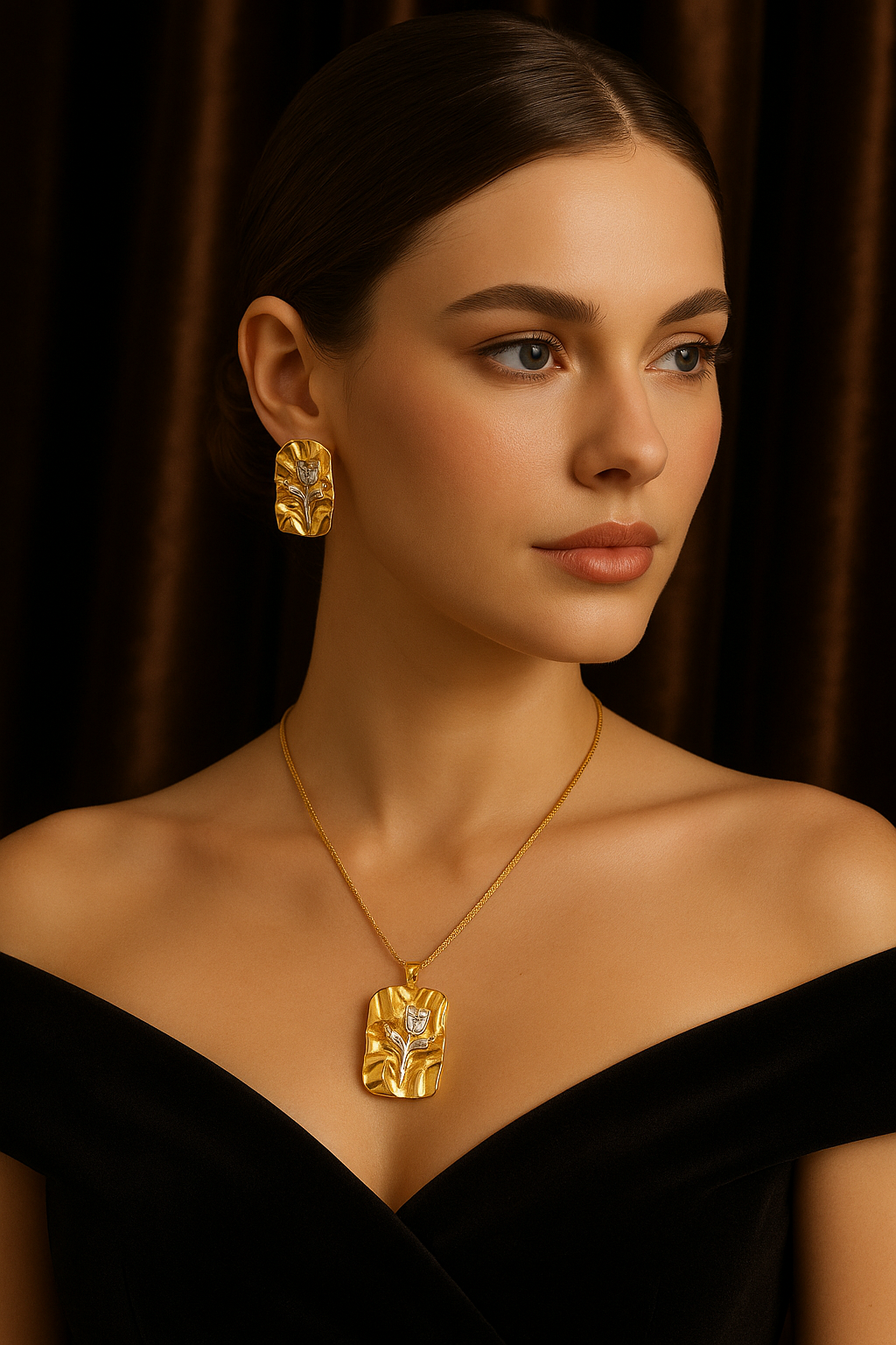 Golden Bloom Elegance Jewelry Set