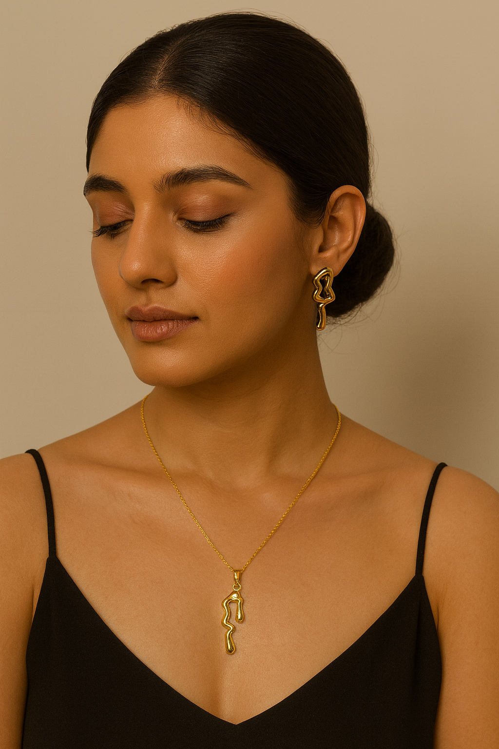 Molten Gold Flow Jewelry Set
