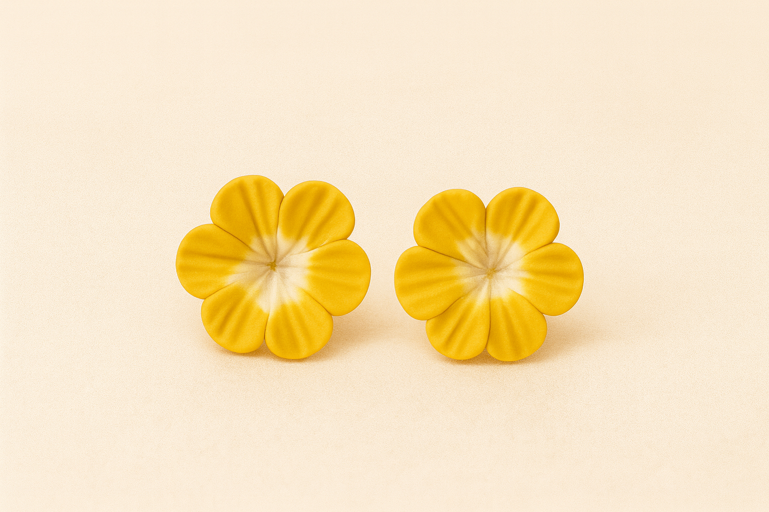 Handcrafted Sunshine Bloom Clay Studs